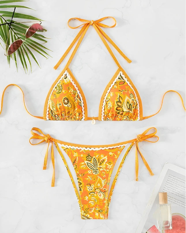 Adjustable Triangle Bikini – Floral Design