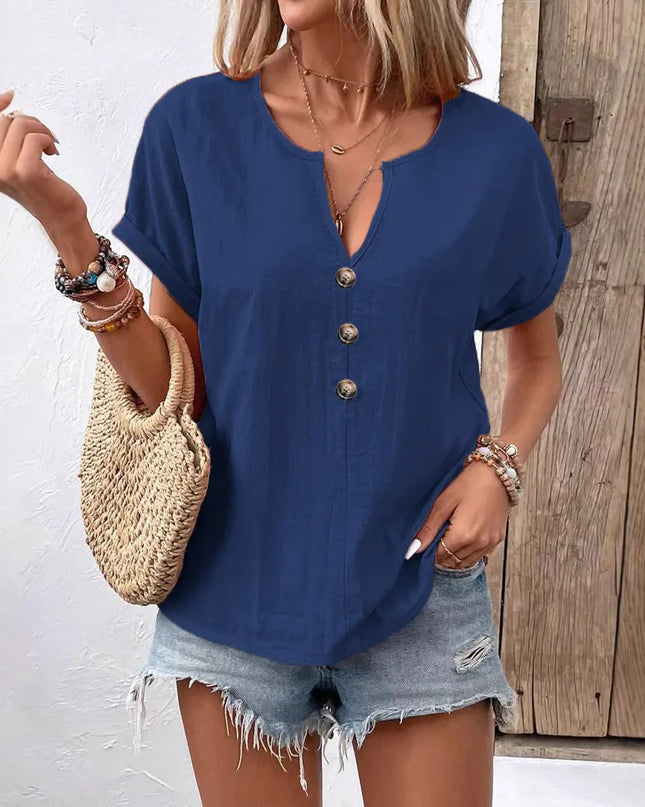 Short Sleeve Blouse - Casual and Fresh Style