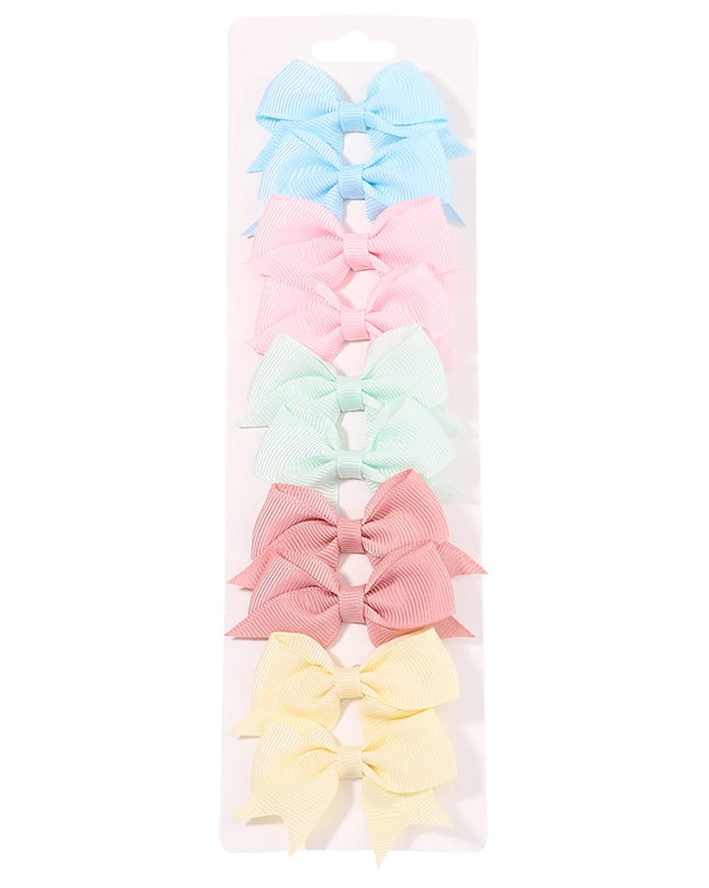Girls’ bow hair clip set -Set de pinzas con lazo para niñas