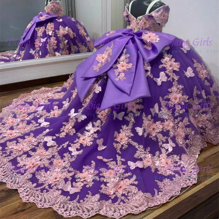 Girls’ fluffy tulle flower dress. - Vestido de tul esponjoso con flores para niña