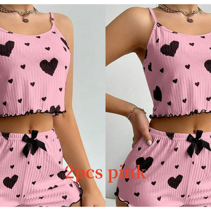 Pijama 2 Piezas Mujer Estampado Amor / 2-Piece Love Print Pajama Set Women
