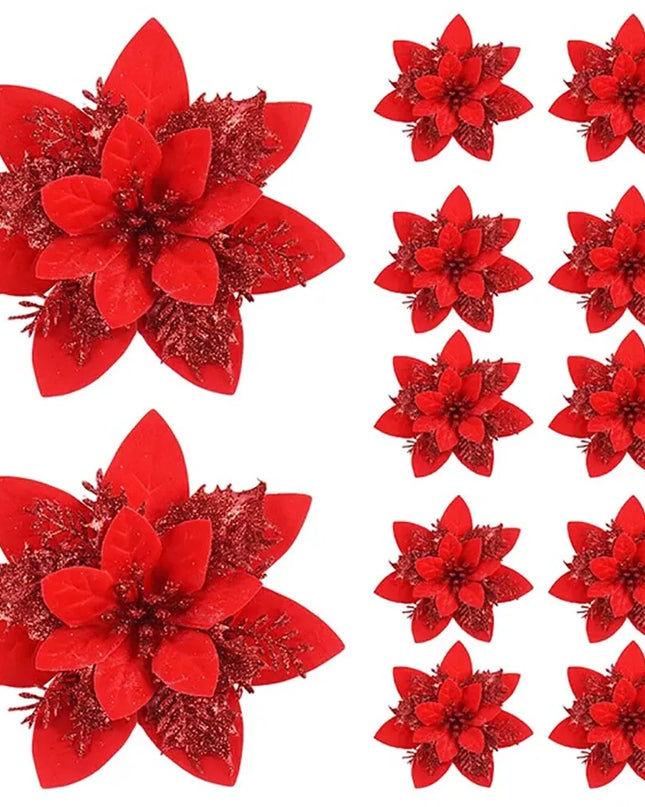 Flores de noche buena para tu árbol / Poinsettia flowers for your tree