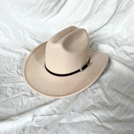 Vintage Cowboy Hat – Wide Brim, Synthetic Leather, Unisex