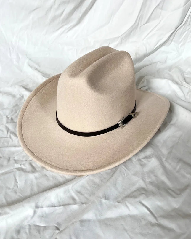 Vintage Cowboy Hat – Wide Brim, Synthetic Leather, Unisex