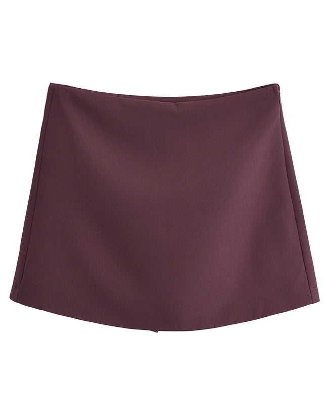 Falda Mini de Paño con Cintura Alta y Cremallera Lateral - High-Waisted Wool Mini Skirt with Side Zipper
