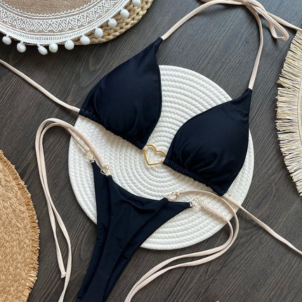 Bikini Set - Two-Piece Triangular Thong