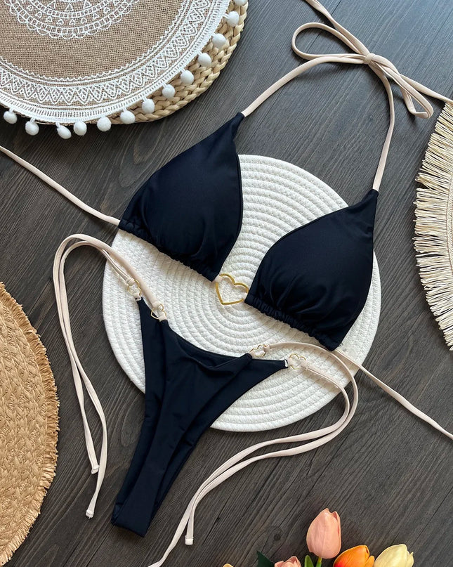 Bikini Set - Two-Piece Triangular Thong