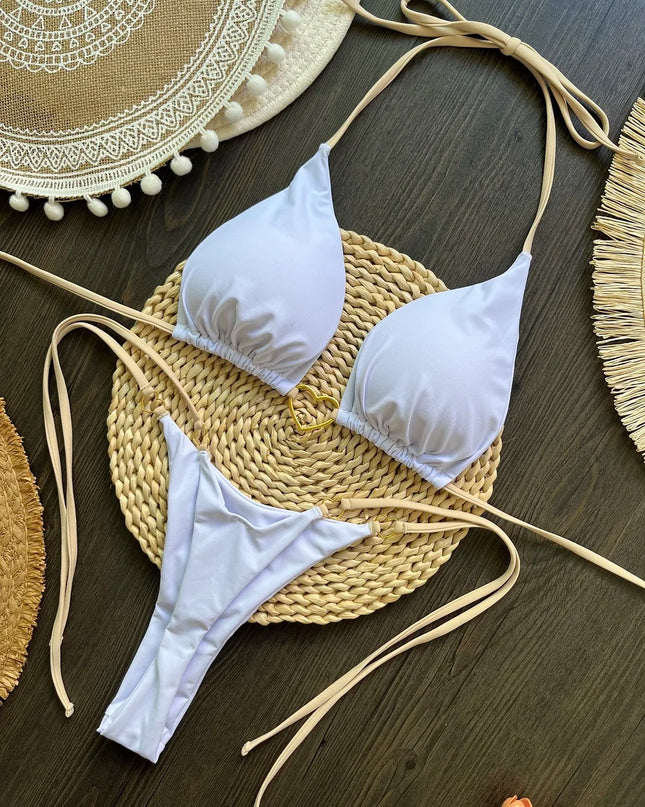 Bikini Set - Two-Piece Triangular Thong