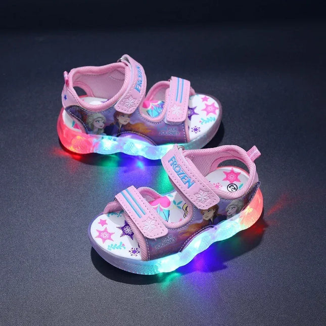 Frozen LED light sandals for girls -Sandalias Frozen con luz LED para niña