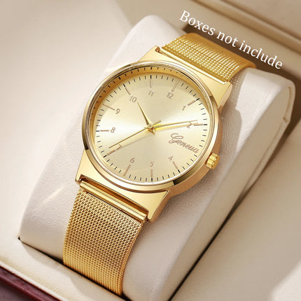 Set de Relojes Cuarzo, Banda de Malla Ajustable y Diseño Sofisticado - Quartz Watch Set with Adjustable Mesh Band and Sophisticated Design