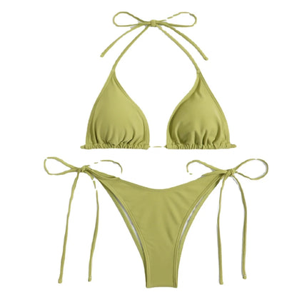 Brazilian Halter Tie Bikini – Elegant & Adjustable Swimsuit