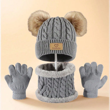 Kids’ 3-piece hat, scarf & gloves set - Conjunto de gorro, bufanda y guantes para niños (3 piezas)