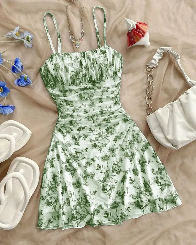 Summer Dress - Casual Floral Print for Girls