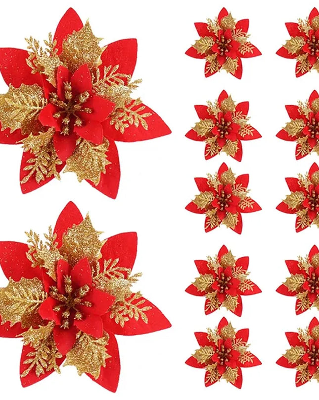 Flores de noche buena para tu árbol / Poinsettia flowers for your tree