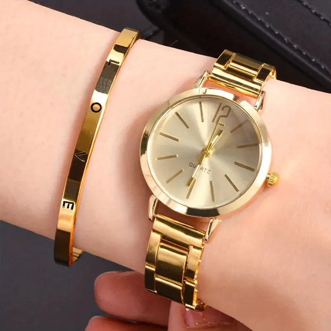 Reloj  Sofisticado para Mujer con Cuarzo y Detalles Brillantes - Sophisticated Women’s Quartz Watch with Sparkling Details