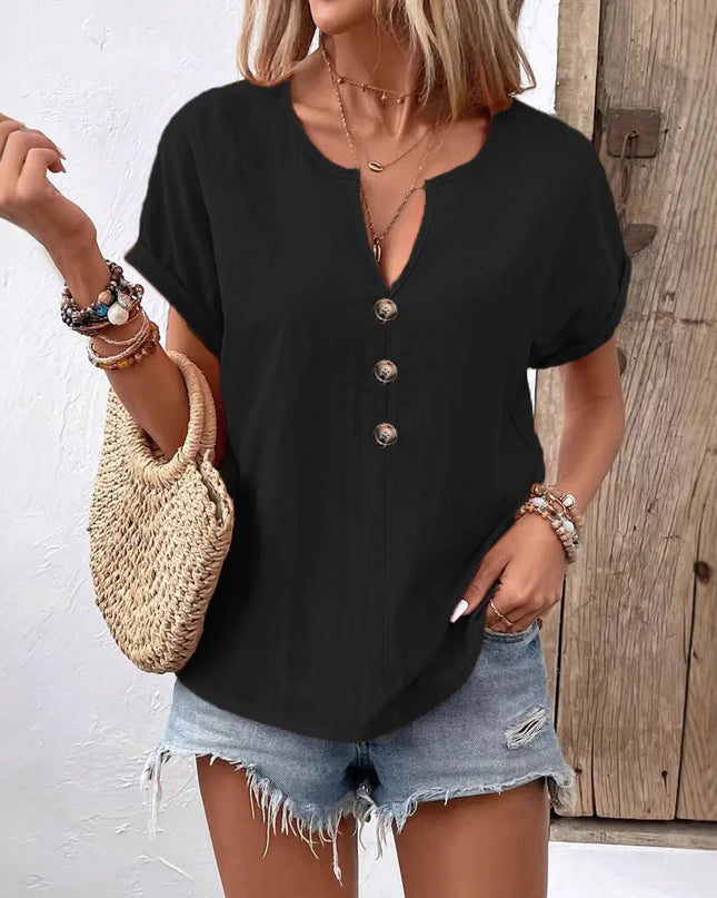 Short Sleeve Blouse - Casual and Fresh Style