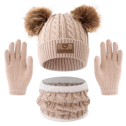 Kids’ 3-piece hat, scarf & gloves set - Conjunto de gorro, bufanda y guantes para niños (3 piezas)