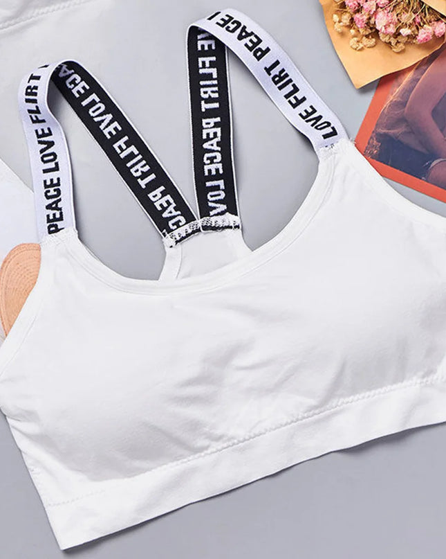 Top Deportivo Sin Aros Correa Letras / Wireless Sports Bra Letter Strap