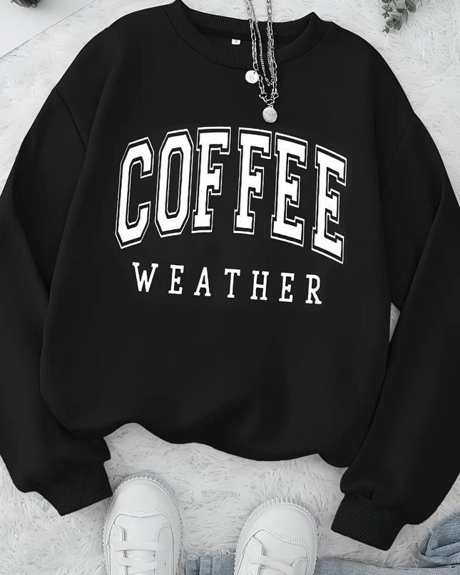 Women’s velvet hoodie with letter print. -Jersey de terciopelo con capucha y estampado para mujer