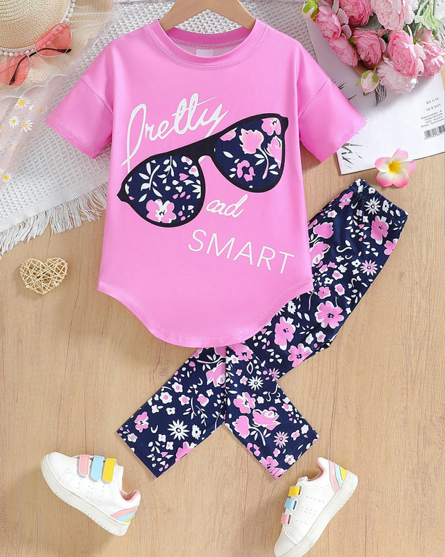 Conjunto Niña Algodón Manga Corta / Girl Set Cotton Short Sleeve