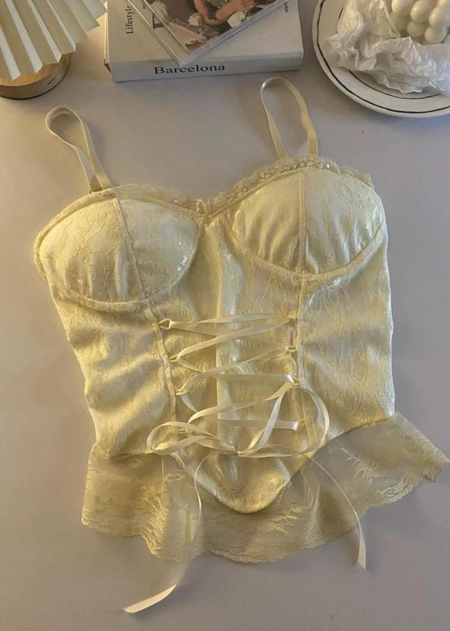 Crop tops  Corsé Encaje. - Lace Corset Crop Tops