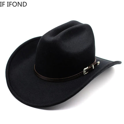 Vintage Cowboy Hat – Wide Brim, Synthetic Leather, Unisex