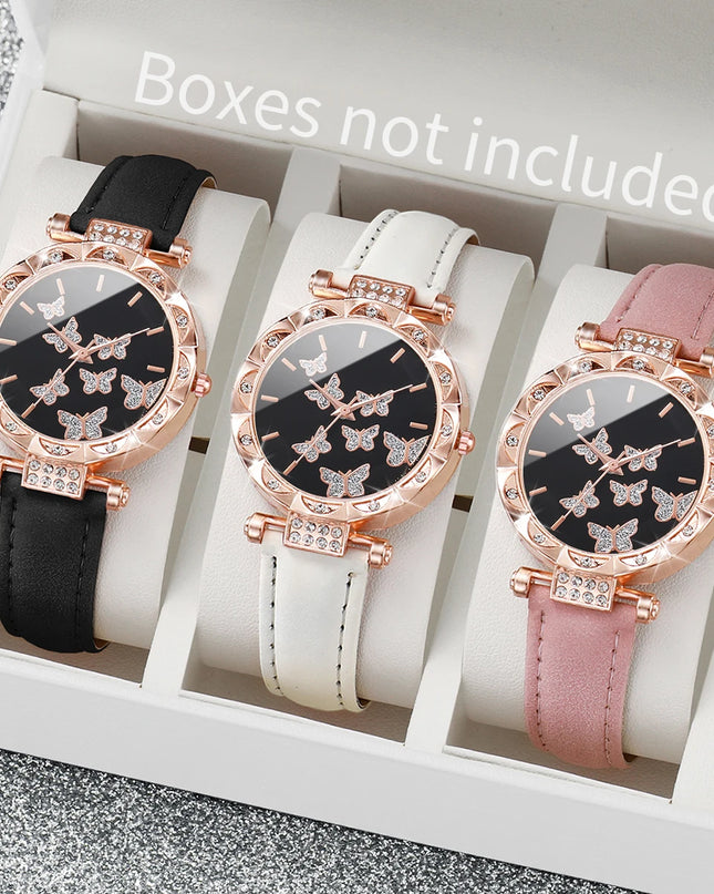 Relojes de Pulsera con Esfera de Corazón y diamantes Imitacion - Heart Dial Wristwatch with Imitation Diamonds