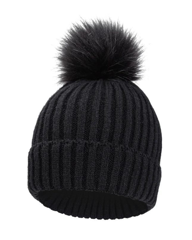 Baby knit hat with pom-pom -Gorro tejido con pompón para bebé