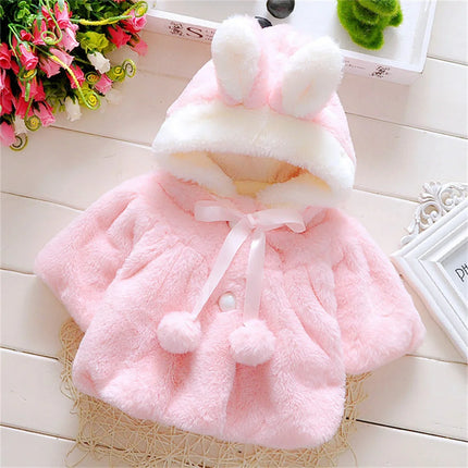 Capa Lana Bebé con Orejas / Baby Wool Cape with Ears