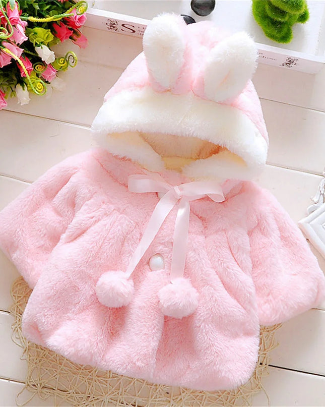 Capa Lana Bebé con Orejas / Baby Wool Cape with Ears