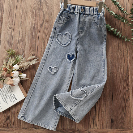 Girls’ loose-fit denim pants  - Vaqueros sueltos estilo moderno para niña