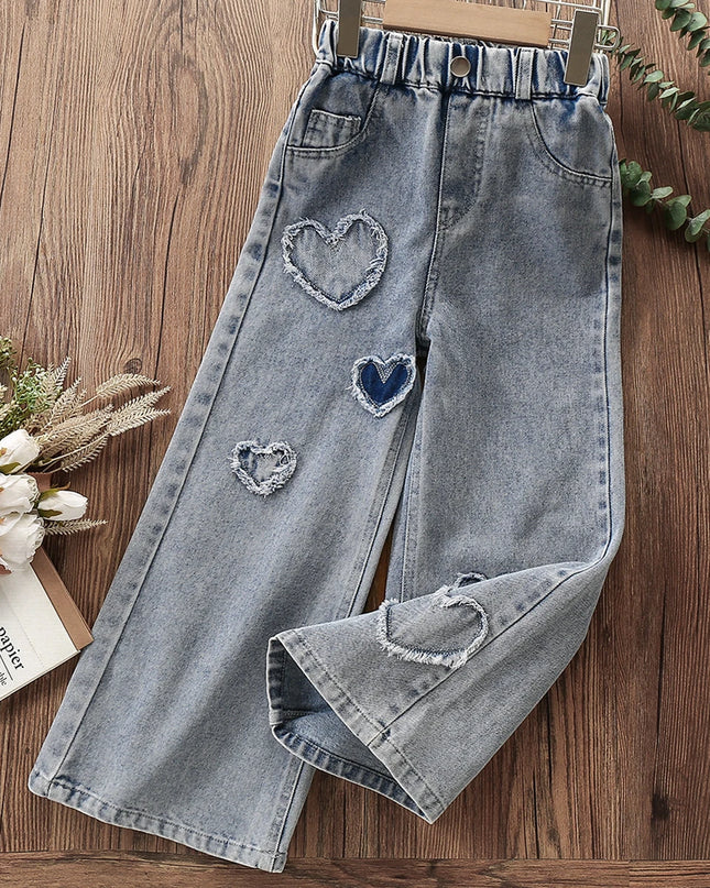 Girls’ loose-fit denim pants  - Vaqueros sueltos estilo moderno para niña