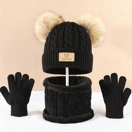 Kids’ 3-piece hat, scarf & gloves set - Conjunto de gorro, bufanda y guantes para niños (3 piezas)