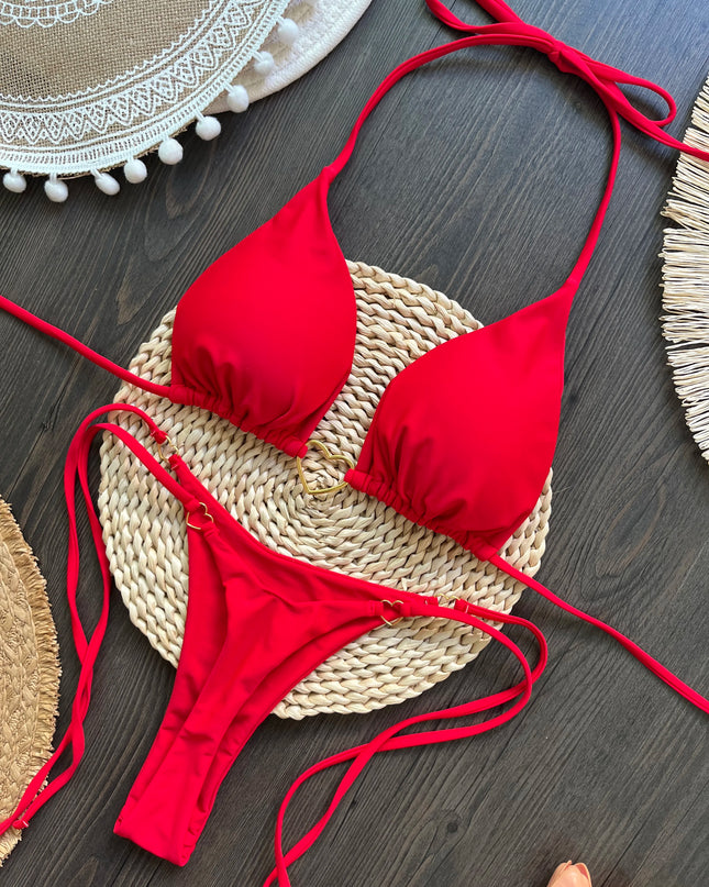 Bikini Set - Two-Piece Triangular Thong