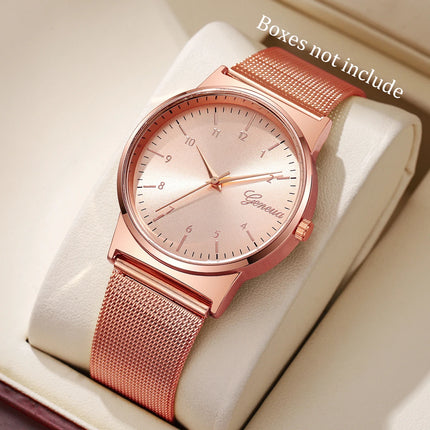 Set de Relojes Cuarzo, Banda de Malla Ajustable y Diseño Sofisticado - Quartz Watch Set with Adjustable Mesh Band and Sophisticated Design