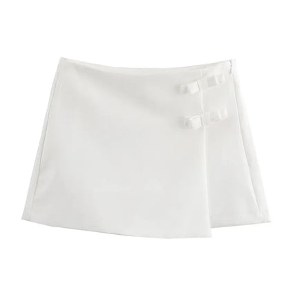 Skirt - Fashionable Bow Skirt for Women, Summer Short Skirt with Slit