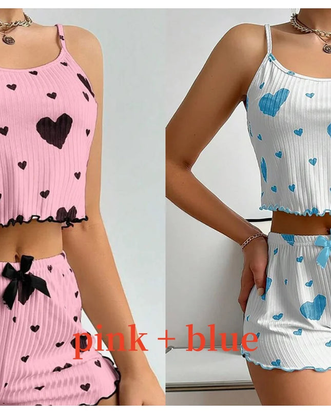Pijama 2 Piezas Mujer Estampado Amor / 2-Piece Love Print Pajama Set Women