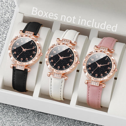 Relojes de Pulsera con Esfera de Corazón y diamantes Imitacion - Heart Dial Wristwatch with Imitation Diamonds