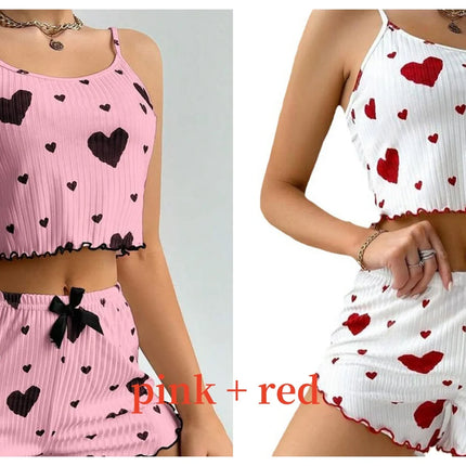 Pijama 2 Piezas Mujer Estampado Amor / 2-Piece Love Print Pajama Set Women