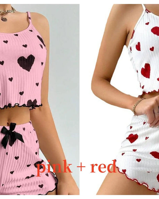 Pijama 2 Piezas Mujer Estampado Amor / 2-Piece Love Print Pajama Set Women