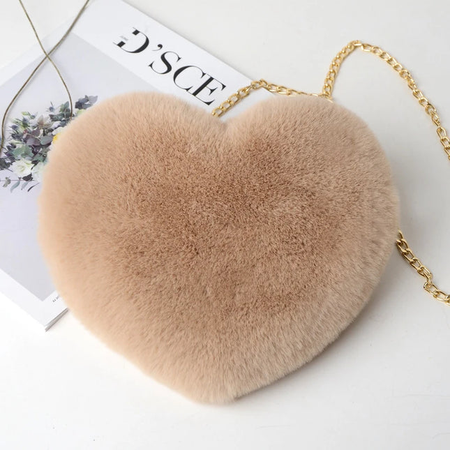 Bolso  forma de corazón, felpa suave -  Heart-Shaped Bag, Soft Plush