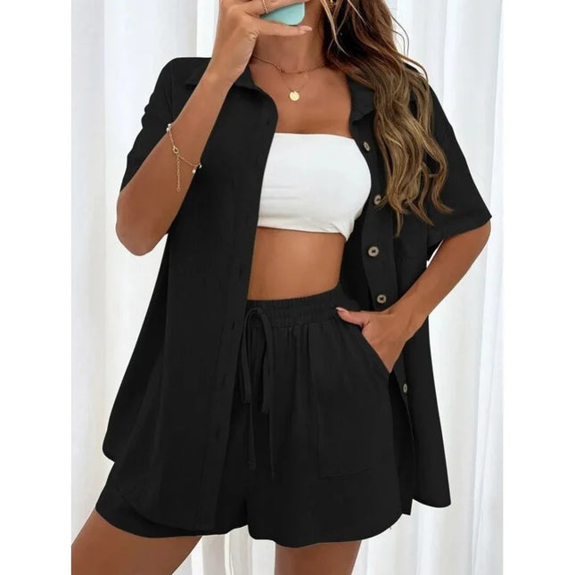 Conjunto Casual Negro | Black Casual Two-Piece Set