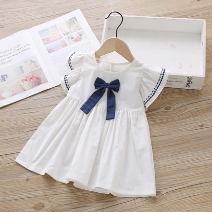 Vestido Princesa Niña Lazo Manga Voladora / Princess Dress Girl Bow Flutter Sleeve