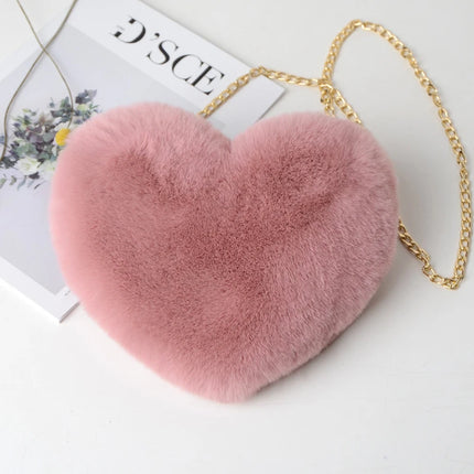 Bolso  forma de corazón, felpa suave -  Heart-Shaped Bag, Soft Plush