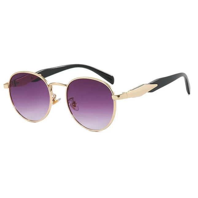Vintage Round Metal Sunglasses - Unisex UV400 Protection