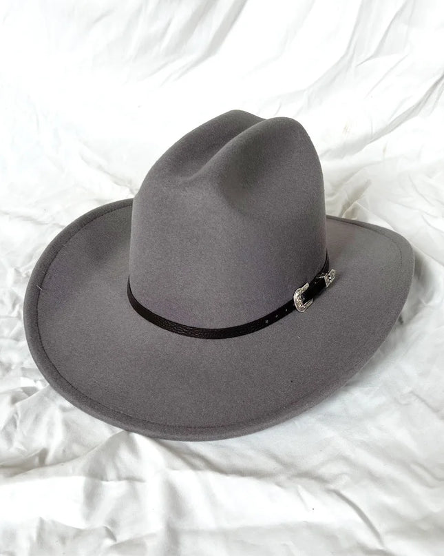 Vintage Cowboy Hat – Wide Brim, Synthetic Leather, Unisex