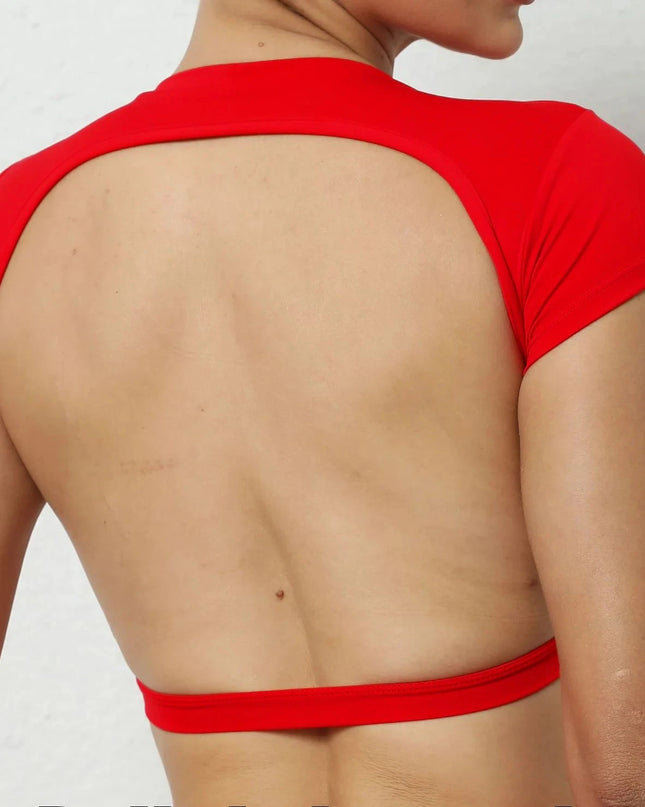 Women’s Backless Sports Top – Breathable Gym Fitness Yoga Shirt