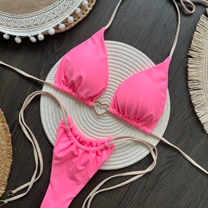 Bikini Set - Two-Piece Triangular Thong