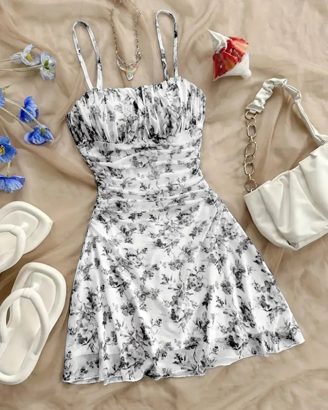 Summer Dress - Casual Floral Print for Girls