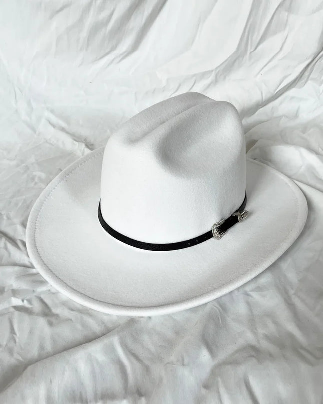 Vintage Cowboy Hat – Wide Brim, Synthetic Leather, Unisex